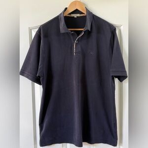 Burberry London Navy Polo Shirt 👕 Classic Logo | Men’s L (Slim Fit) Cotton